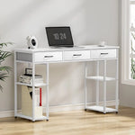 Artiss Computer Desk Drawer Shelves Study Table 120CM White - Furniture > Office