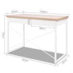 Artiss Computer Desk Drawer Storage Oak 100CM - Furniture > Office