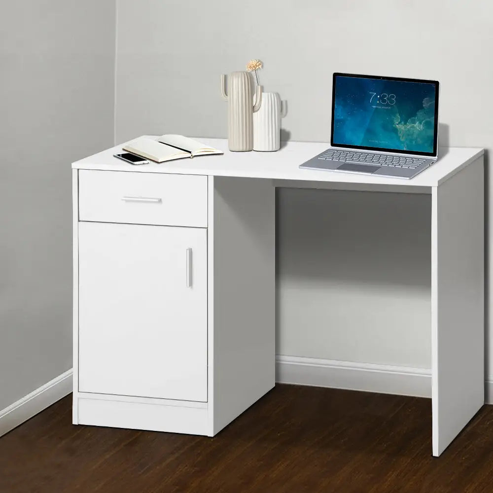 Artiss Computer Desk Drawer White 100CM - Furniture > Office