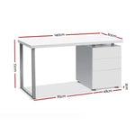 Artiss Computer Desk Drawer White 140CM - Furniture > Office