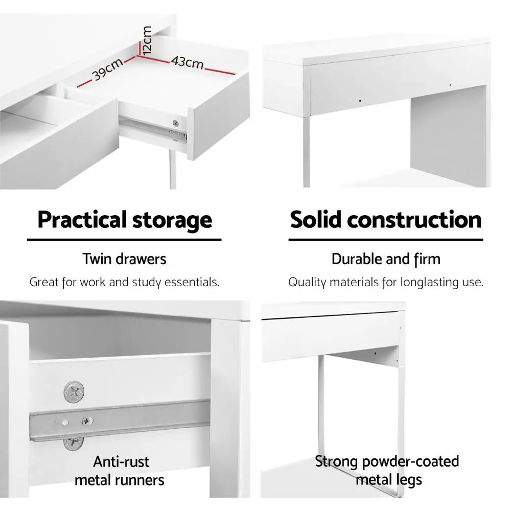 Artiss Computer Desk Drawer White - Furniture > Office