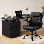 Artiss Computer Desk Executive Office Chairs Sets Black - Furniture > Office > Office & Desk Chairs