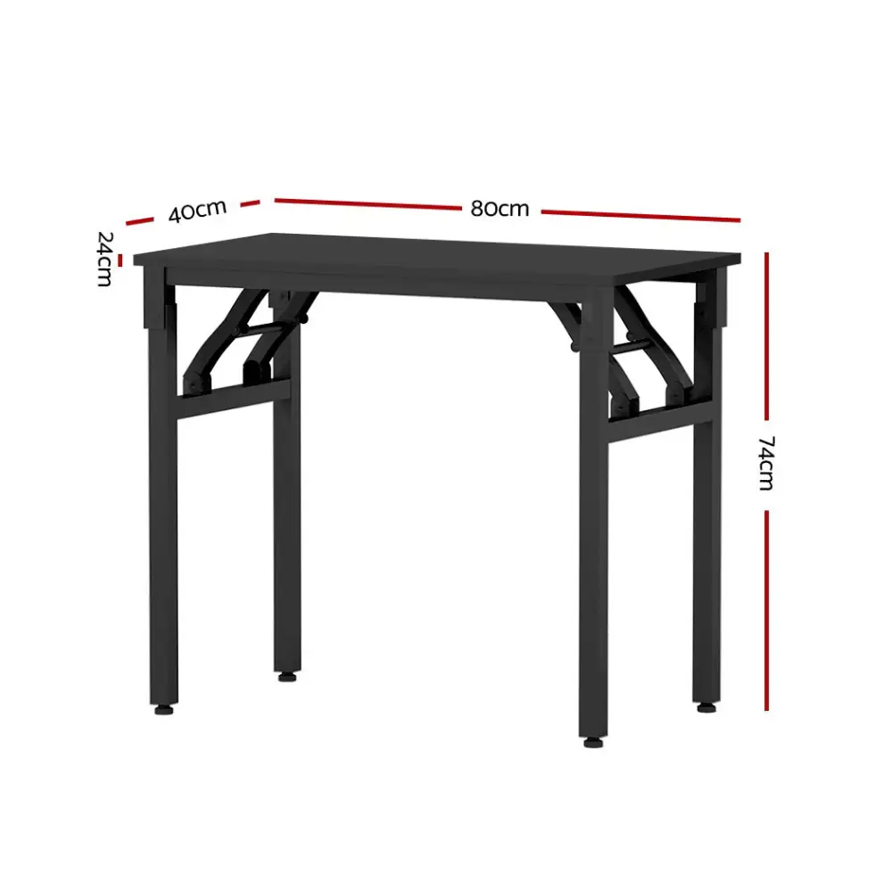 Artiss Computer Desk Foldable Balck 80CM - Furniture > Office