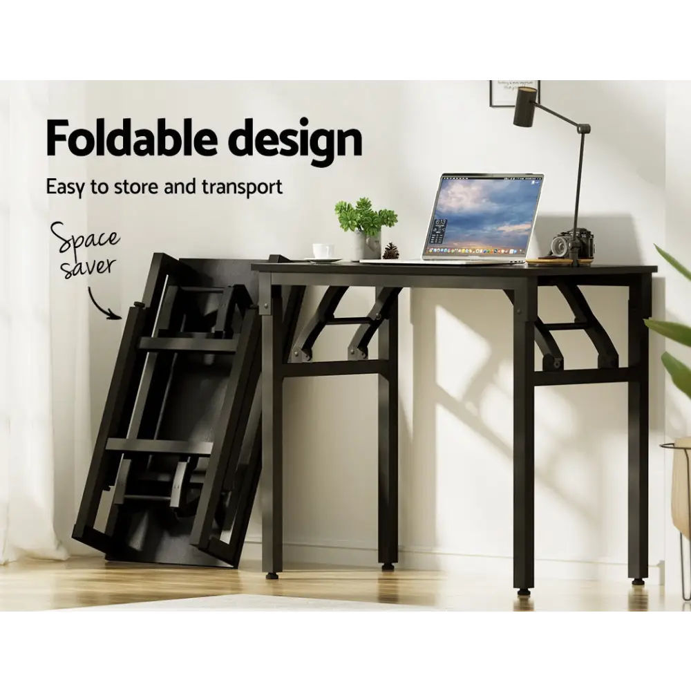 Artiss Computer Desk Foldable Balck 80CM - Furniture > Office