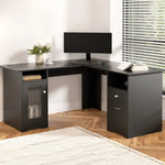 Artiss Computer Desk Home Office Study Desks L-shaped Corner Table with Storage - Furniture > Office > Desks