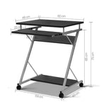 Artiss Computer Desk Keyboard Tray Shelf Black 60CM - Furniture > Office