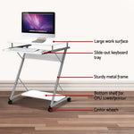 Artiss Computer Desk Keyboard Tray Shelf White 60CM - Furniture > Office