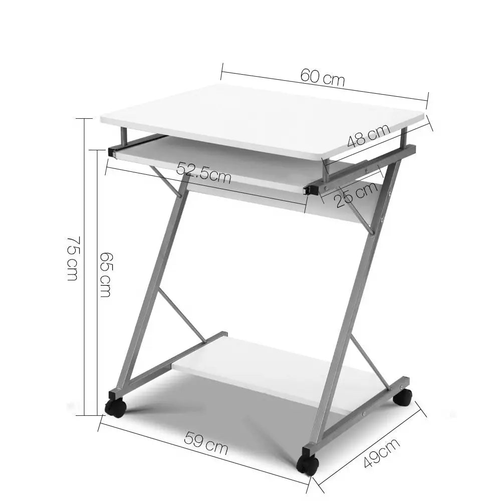 Artiss Computer Desk Keyboard Tray Shelf White 60CM - Furniture > Office