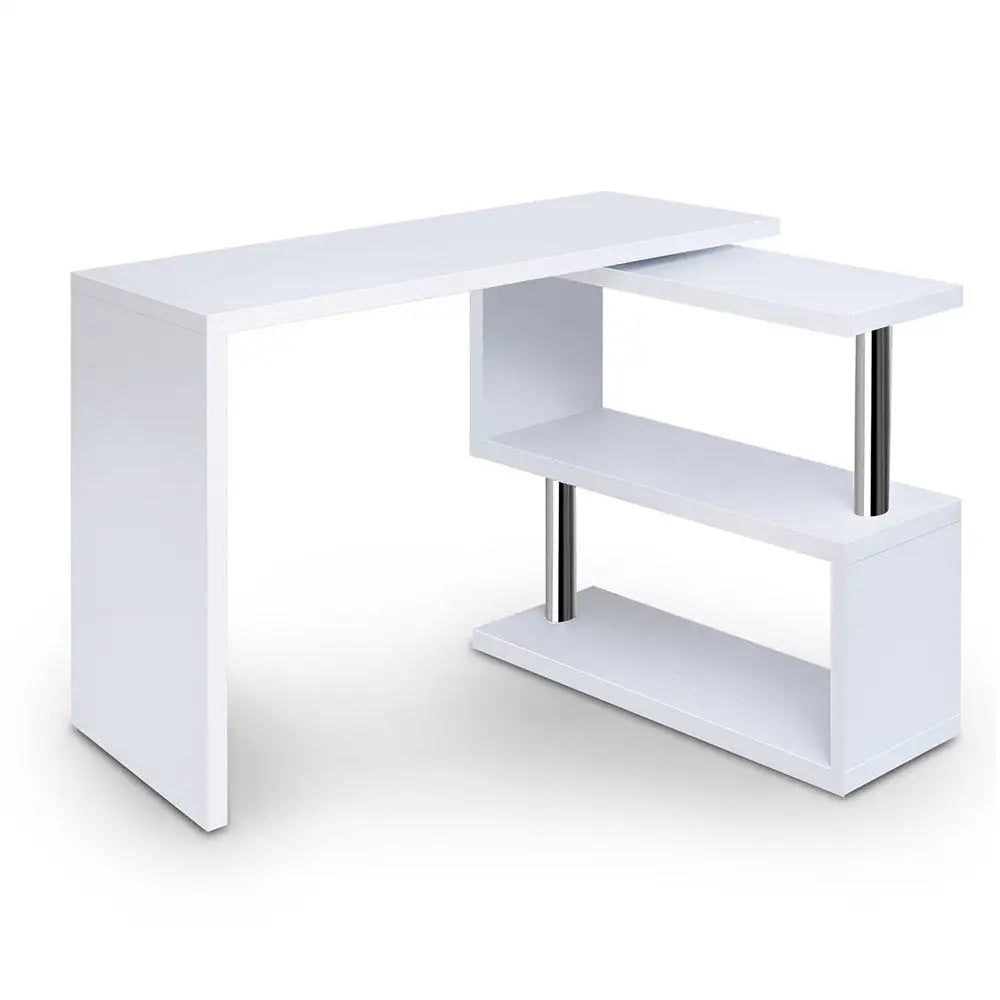 Artiss Computer Desk L-Shape Bookshelf White - Furniture > Office