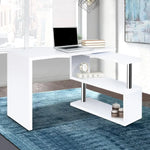 Artiss Computer Desk L-Shape Bookshelf White - Furniture > Office