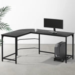 Artiss Computer Desk L-Shape CPU Stand Black 147CM - Furniture > Office