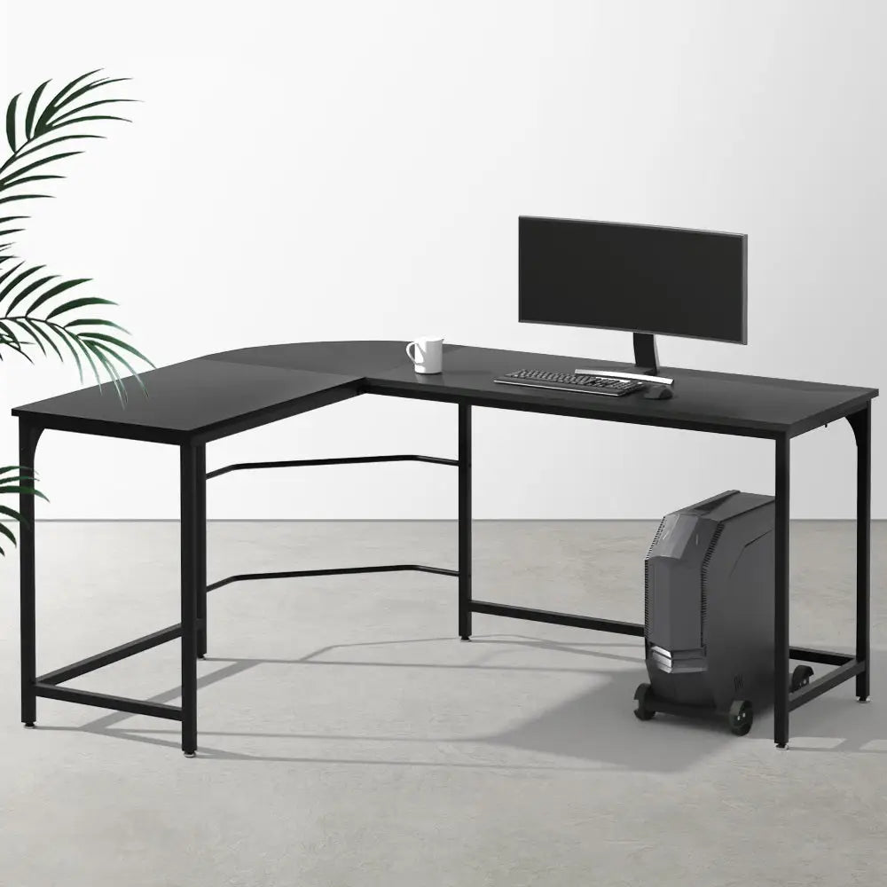 Artiss Computer Desk L-Shape CPU Stand Black 147CM - Furniture > Office