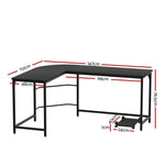 Artiss Computer Desk L-Shape CPU Stand Black 147CM - Furniture > Office