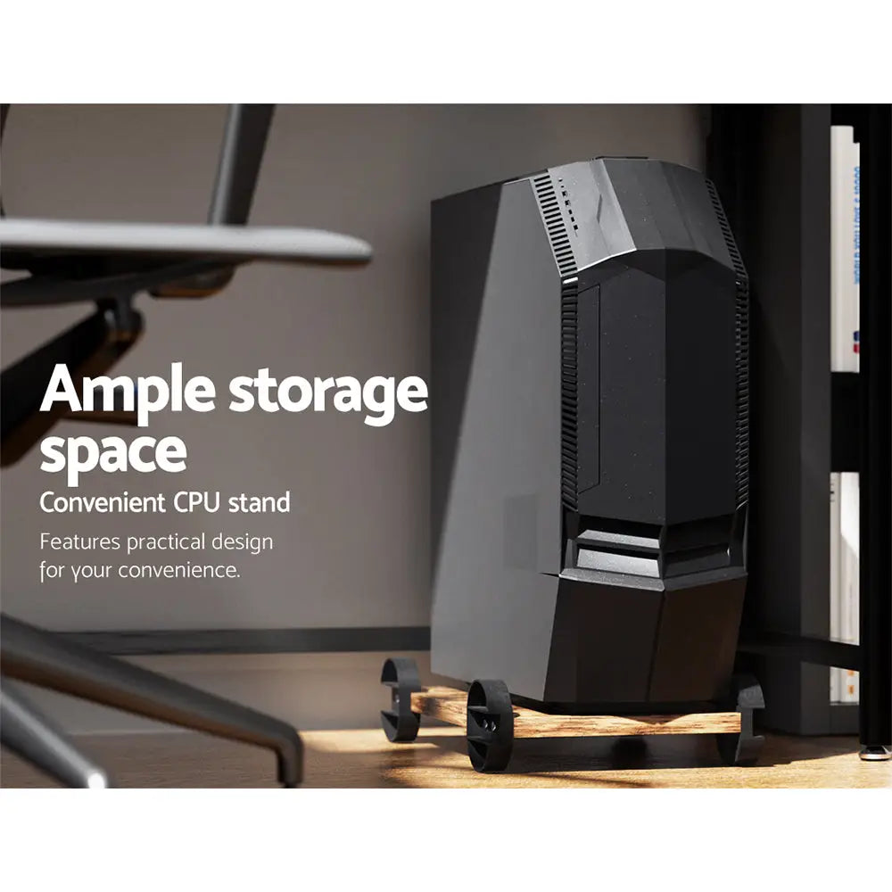 Artiss Computer Desk L-Shape CPU Stand Brown 147CM - Furniture > Office