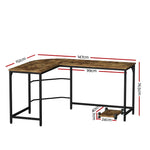 Artiss Computer Desk L-Shape CPU Stand Brown 147CM - Furniture > Office