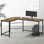Artiss Computer Desk L-Shape CPU Stand Brown 147CM - Furniture > Office