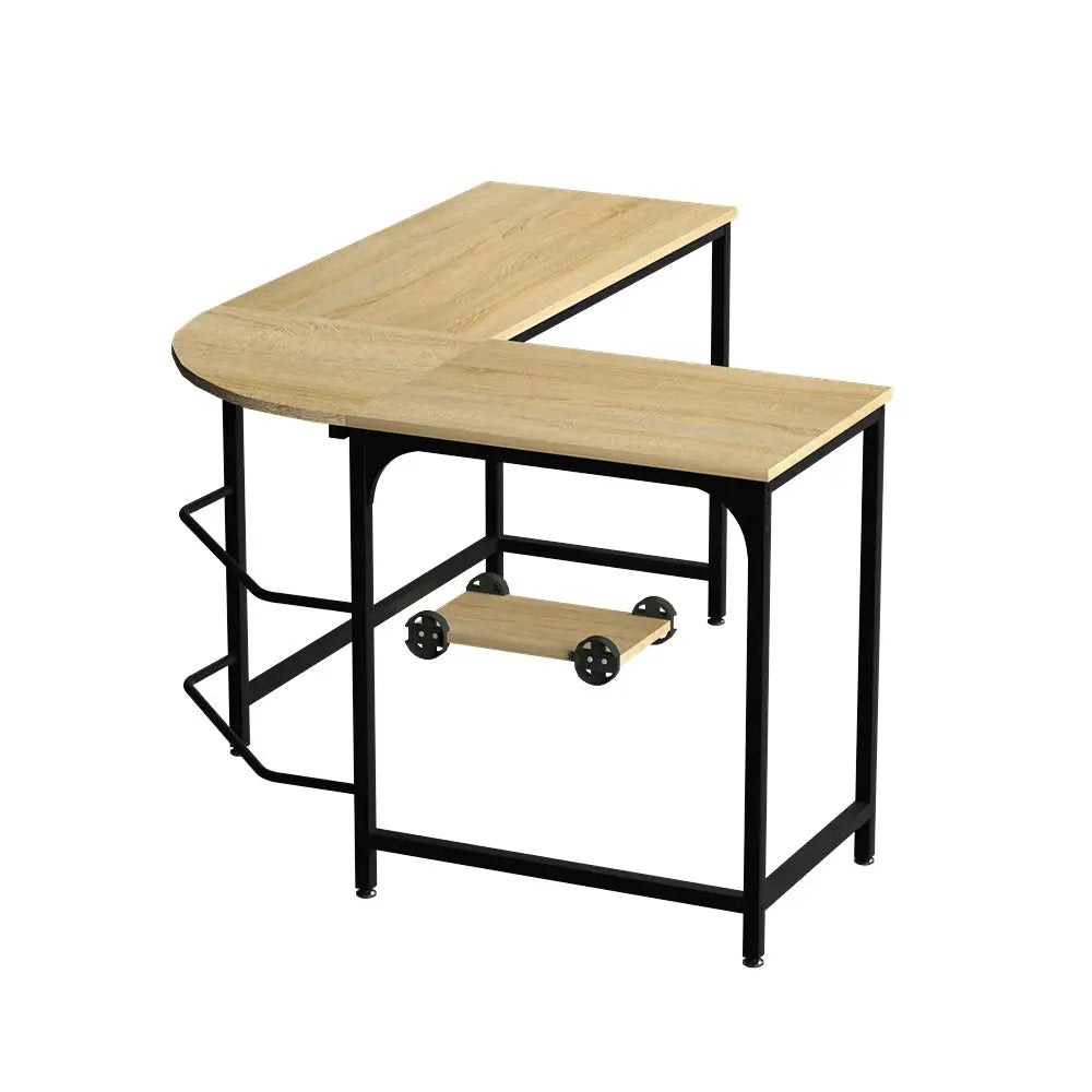 Artiss Computer Desk L-Shape CPU Stand Oak 147CM - Furniture > Office