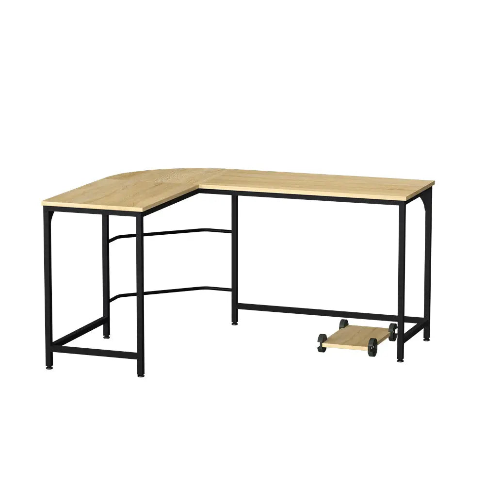 Artiss Computer Desk L-Shape CPU Stand Oak 147CM - Furniture > Office