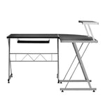 Artiss Computer Desk L-Shape Keyboard Tray Shelf Black - Furniture > Office
