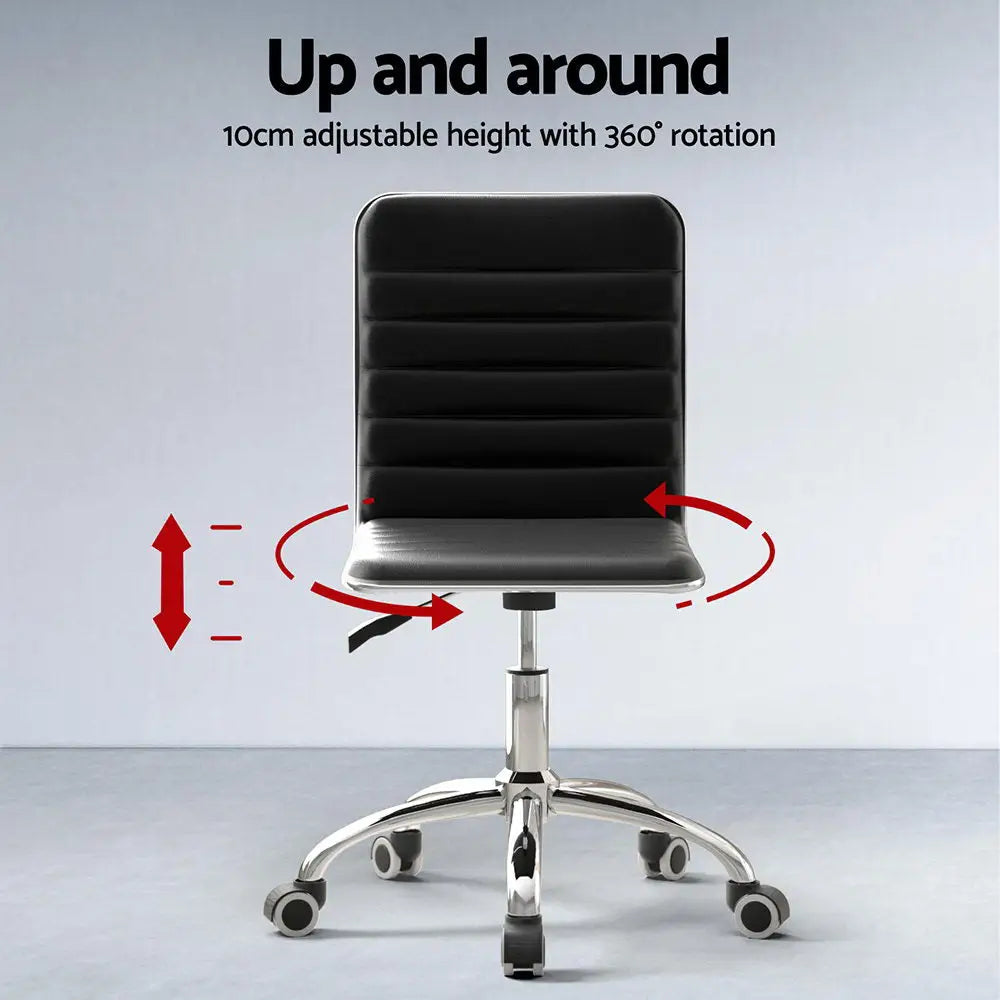 Artiss Computer Desk Office Chair PU Leather Set Foldable Home Study Table Black - Furniture > Office > Desks