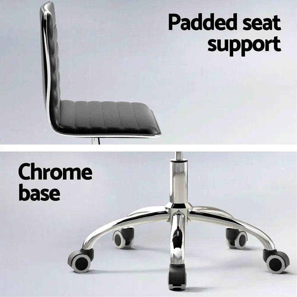 Artiss Computer Desk Office Chair PU Leather Set Foldable Home Study Table Black - Furniture > Office > Desks