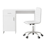 Artiss Computer Desk Office Chair Set PU Leather Home Study Table 100cm White - Furniture > Office > Desks