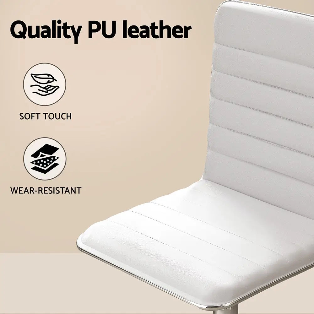 Artiss Computer Desk Office Chair Set PU Leather Home Study Table 100cm White - Furniture > Office > Desks