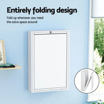 Artiss Computer Desk Office Chair Set PU Leather Wall Mount Foldable Table White - Furniture > Office > Desks