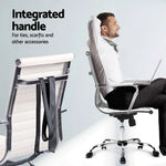 Artiss Computer Desk Office Chair Set PU Leather Wall Mount Foldable Table White - Furniture > Office > Desks
