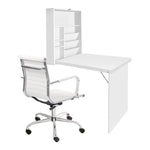 Artiss Computer Desk Office Chair Set PU Leather Wall Mount Foldable Table White - Furniture > Office > Desks