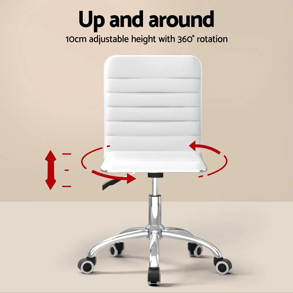 Artiss Computer Desk Office Chair Set PU Leather Wall Mount Foldable Table White - Furniture > Office > Desks
