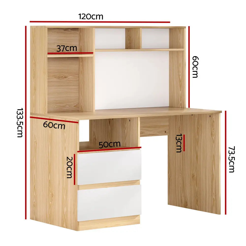 Artiss Computer Desk Office Study Desks Table Bookshelf Drawer - Furniture > Office > Desks