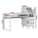 Artiss Computer Desk Office Study Desks Table Drawer Bookshelf - Furniture > Office