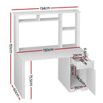 Artiss Computer Desk Office Study Desks Table Drawer Bookshelf - Furniture > Office
