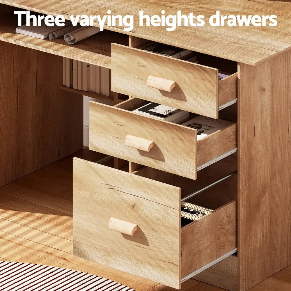 Artiss Computer Desk Office Study Desks Table Shelf Drawer - Furniture > Office > Desks
