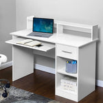 Artiss Computer Desk Shelf Drawer White 100CM - Furniture > Office
