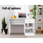 Artiss Computer Desk Shelf Drawer White 100CM - Furniture > Office