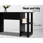 Artiss Computer Desk Shelf L-Shape Black 136CM - Furniture > Office
