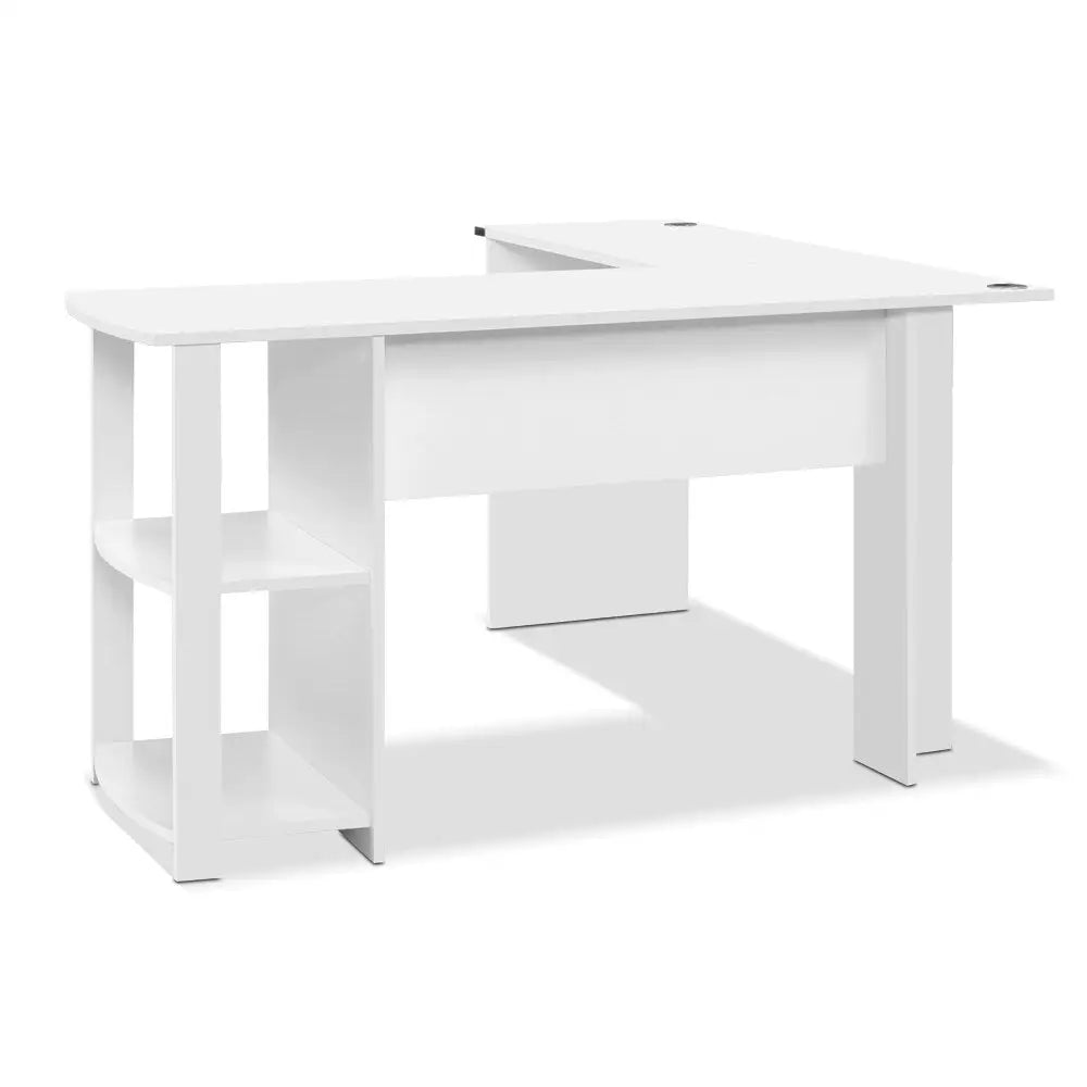 Artiss Computer Desk Shelf L-Shape White 136CM - Furniture > Office