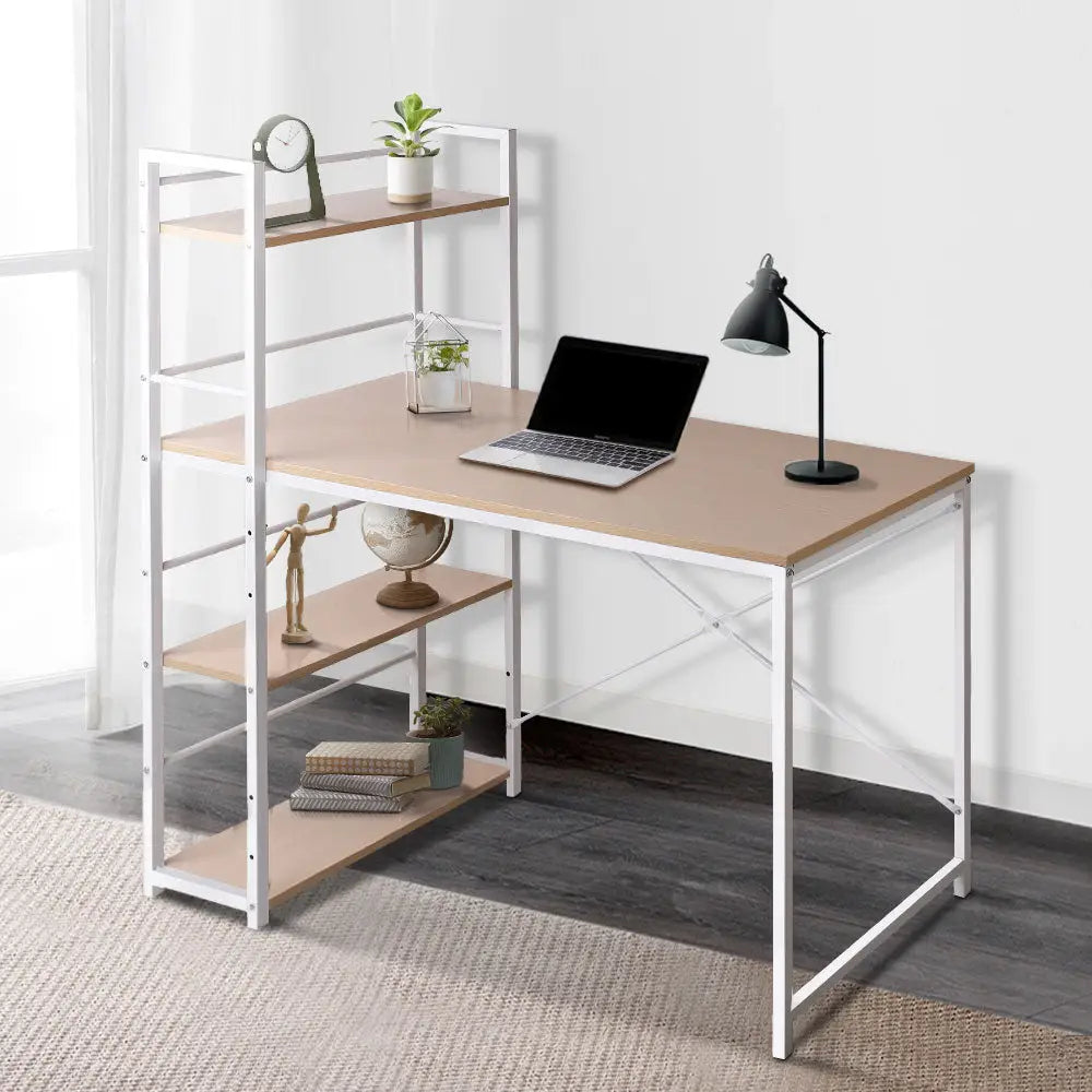 Artiss Computer Desk Shelf Oak 120CM - Furniture > Office