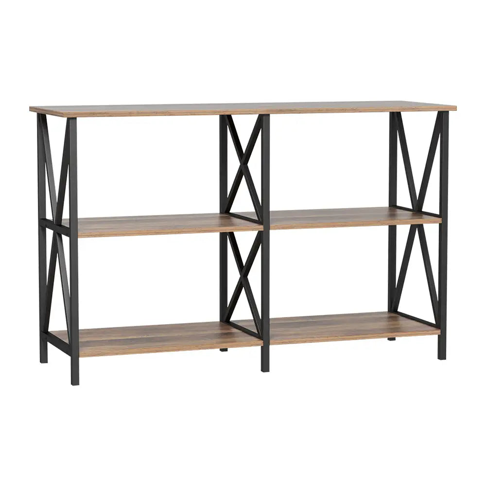 Artiss Console Table 120CM 3-tier Walnut Xiah - Furniture > Living Room
