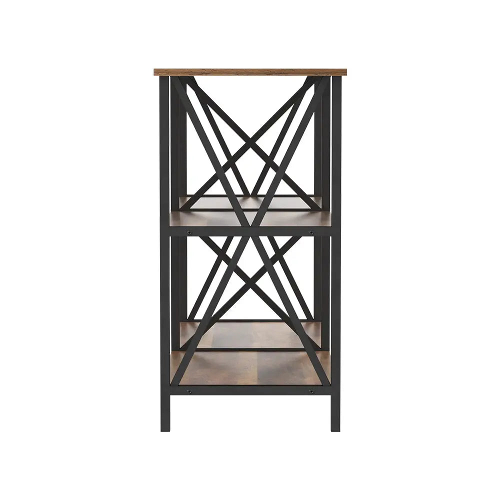 Artiss Console Table 120CM 3-tier Walnut Xiah - Furniture > Living Room