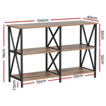 Artiss Console Table 120CM 3-tier Walnut Xiah - Furniture > Living Room