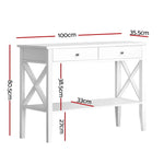 Artiss Console Table 2 Drawers 100CM White Chole - Furniture > Living Room