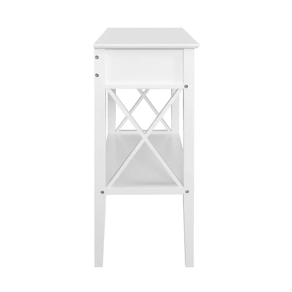 Artiss Console Table 2 Drawers 100CM White Chole - Furniture > Living Room
