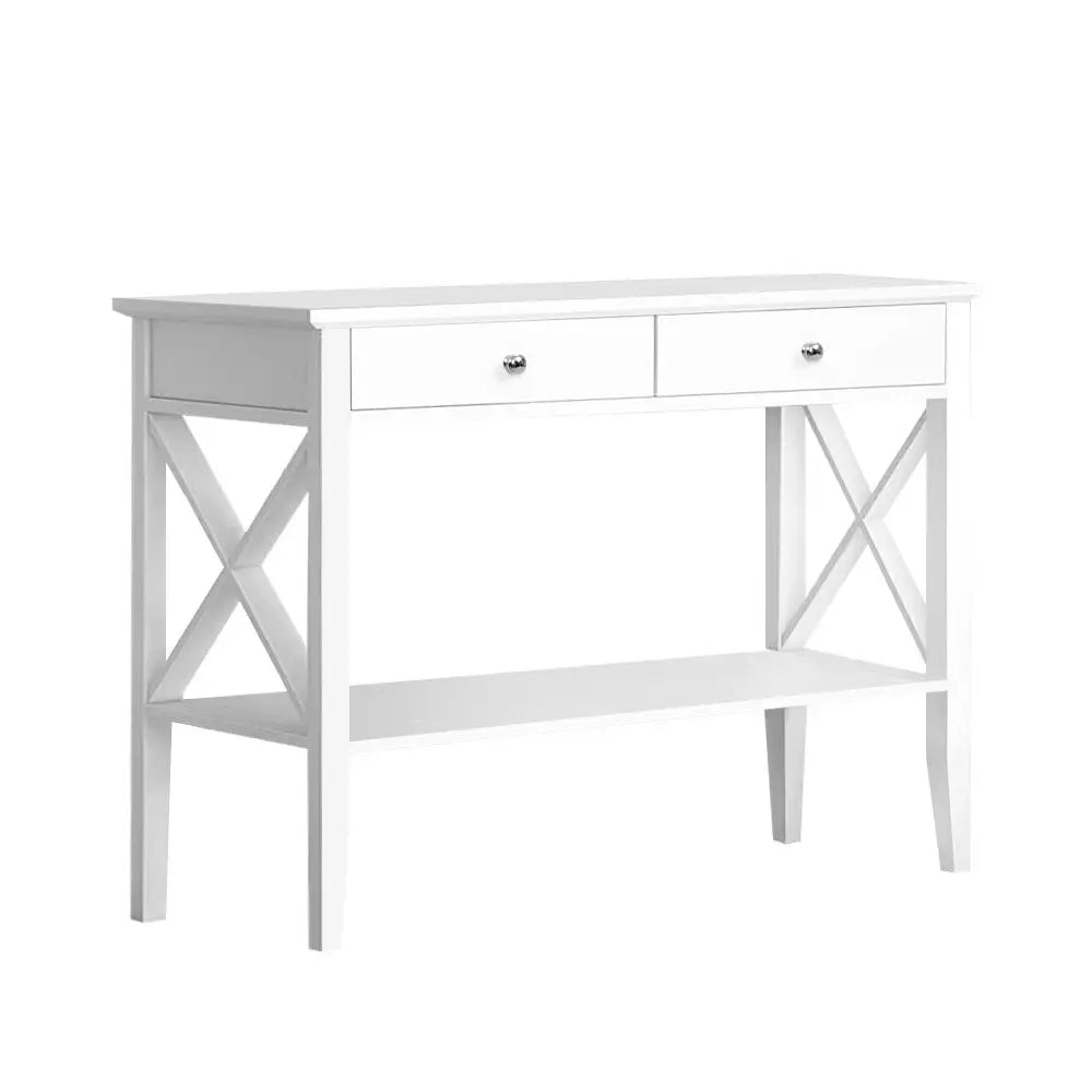 Artiss Console Table 2 Drawers 100CM White Chole - Furniture > Living Room