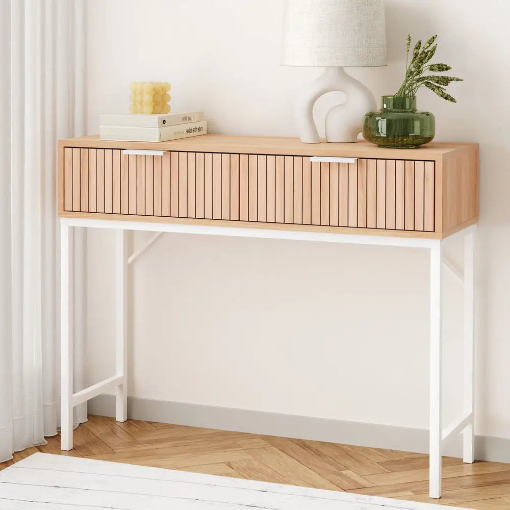 Artiss Console Table 2 Drawers 92CM - Furniture > Office > Desks