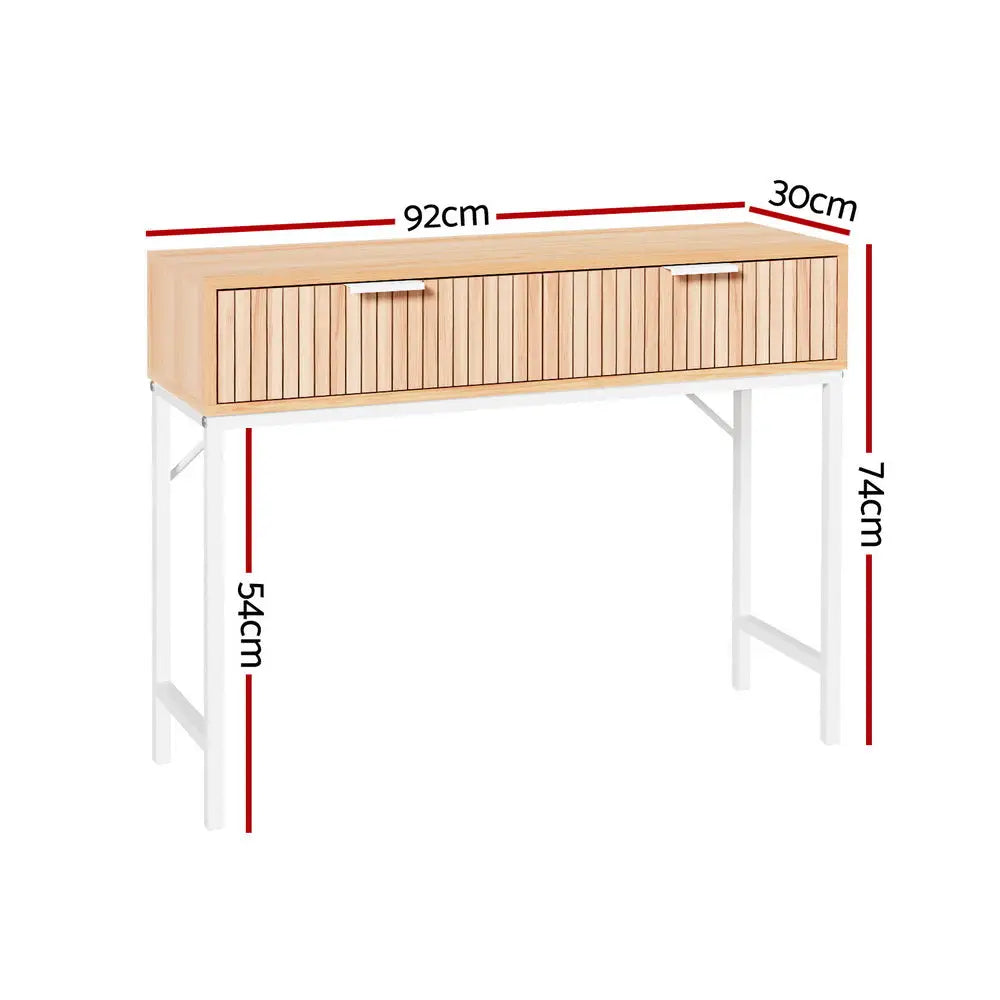 Artiss Console Table 2 Drawers 92CM - Furniture > Office > Desks