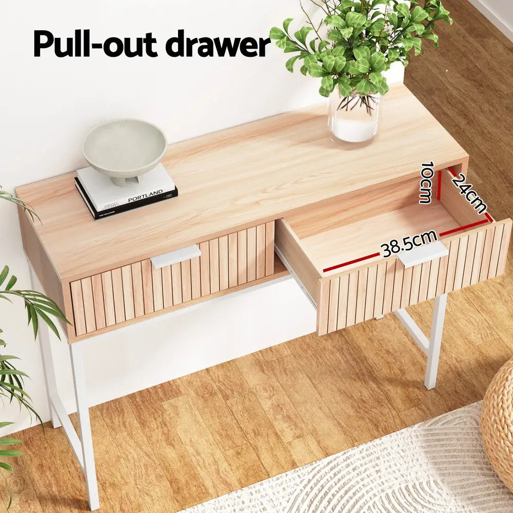 Artiss Console Table 2 Drawers 92CM - Furniture > Office > Desks