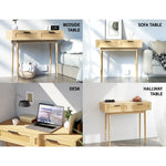Artiss Console Table 2 Rattan Drawers - Furniture > Living Room